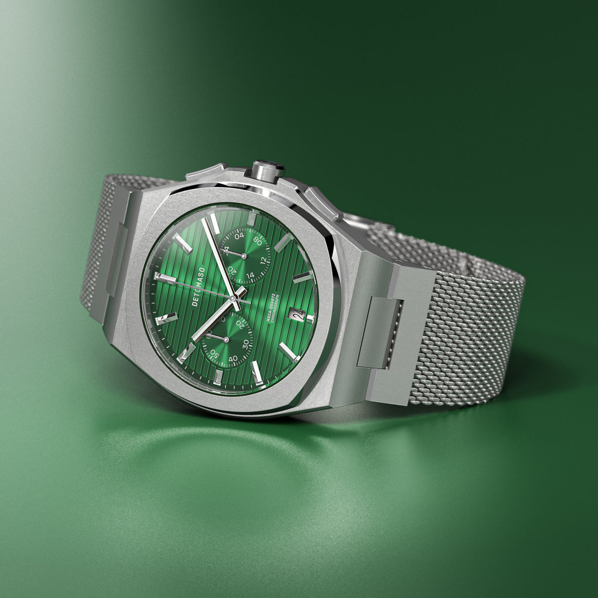 DeTomaso VOLTRE Chrono First Edition Green – Orologio Uomo Quarzo, Cassa Acciaio 316L, Quadrante Verde Effetto 3D, Edizione Limitata