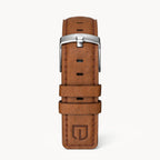 LEATHER STRAP BROWN CLASSIC - Silber matt gebürst - - Detomaso Watches