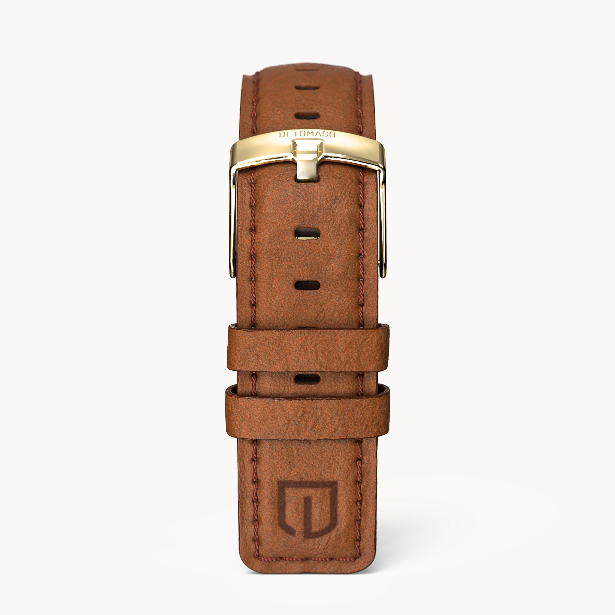 LEATHER STRAP BROWN CLASSIC - Gold glänzend - - Detomaso Watches