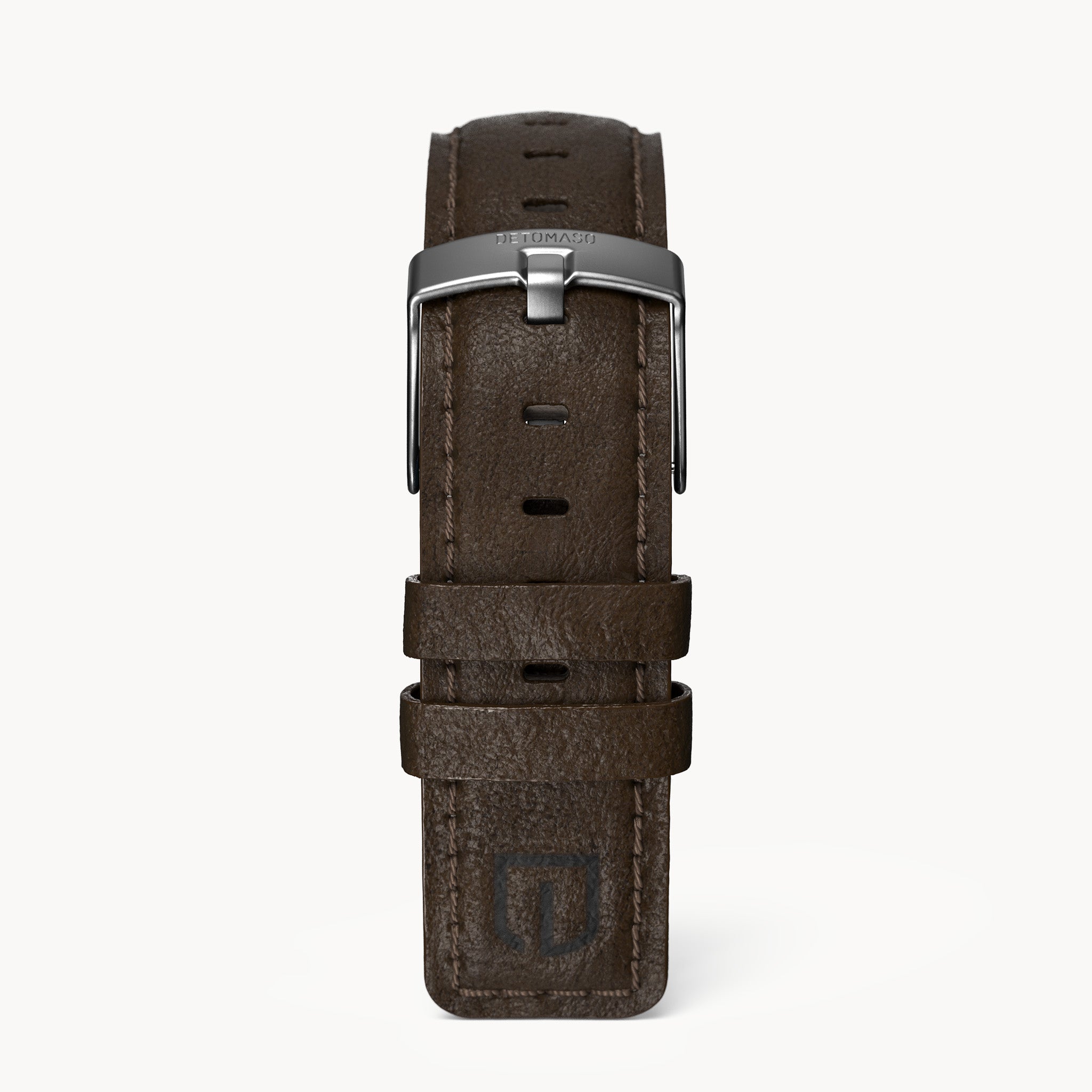 LEATHER STRAP DARK BROWN CLASSIC - Grau matt - - Detomaso Watches