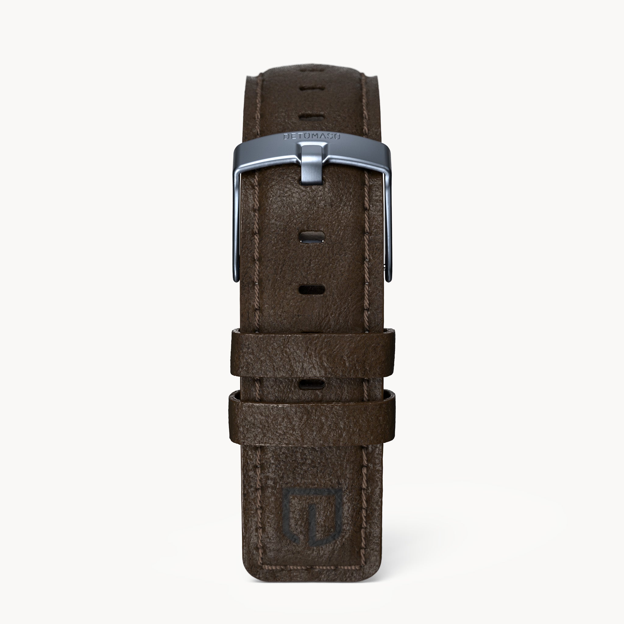 LEATHER STRAP DARK BROWN CLASSIC - Blau matt - - Detomaso Watches