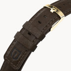LEATHER STRAP DARK BROWN CLASSIC - Gold glänzend - - Detomaso Watches