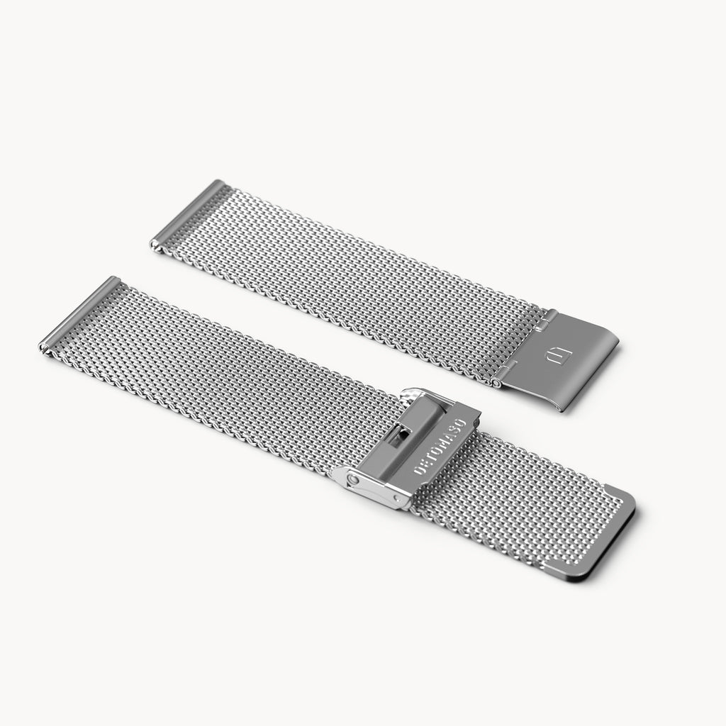 MILANESE STRAP SILVER SANDBLASTED - Silber matt - - Detomaso Watches