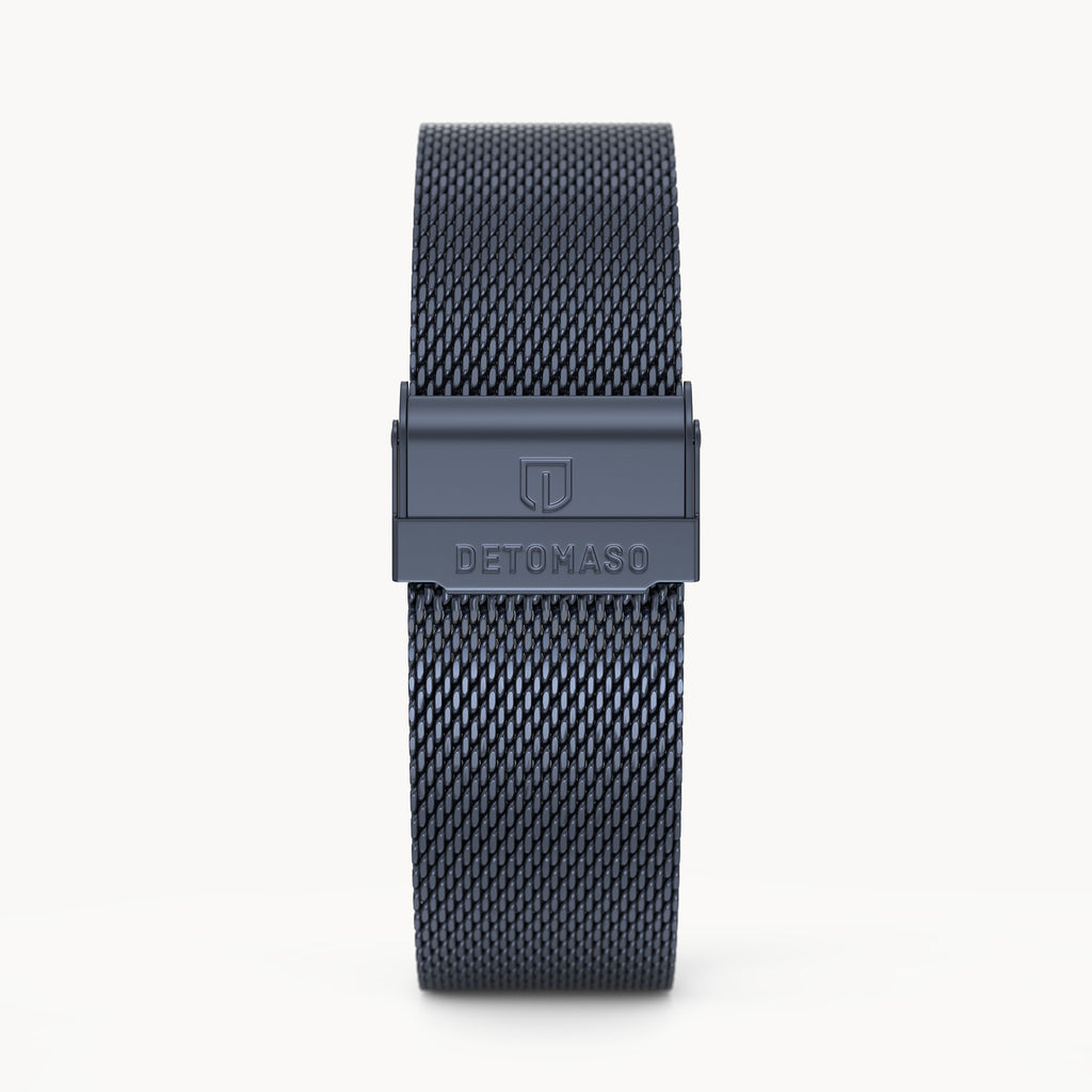 MILANESE STRAP BLUE SANDBLASTED - Blau matt - - Detomaso Watches