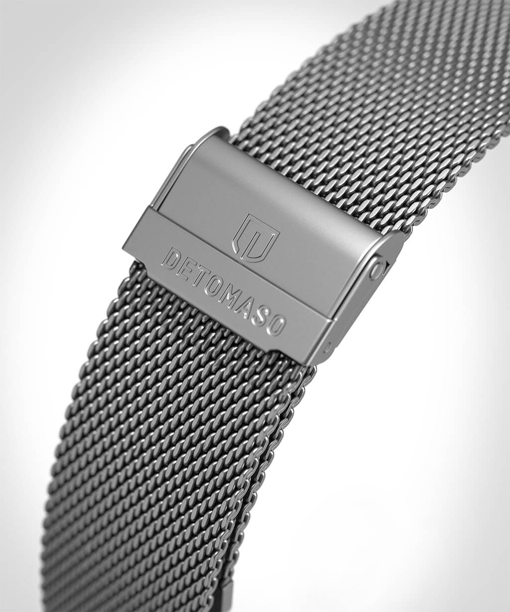 MILANESE STRAP GRAY SANDBLASTED - Grau matt - - Detomaso Watches