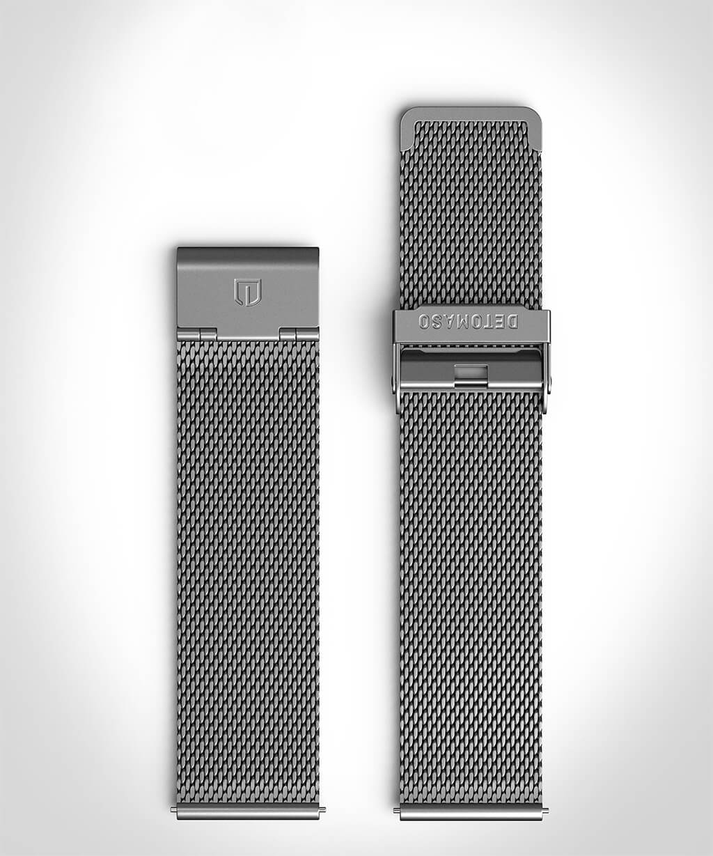 MILANESE STRAP GRAY SANDBLASTED - Grau matt - - Detomaso Watches