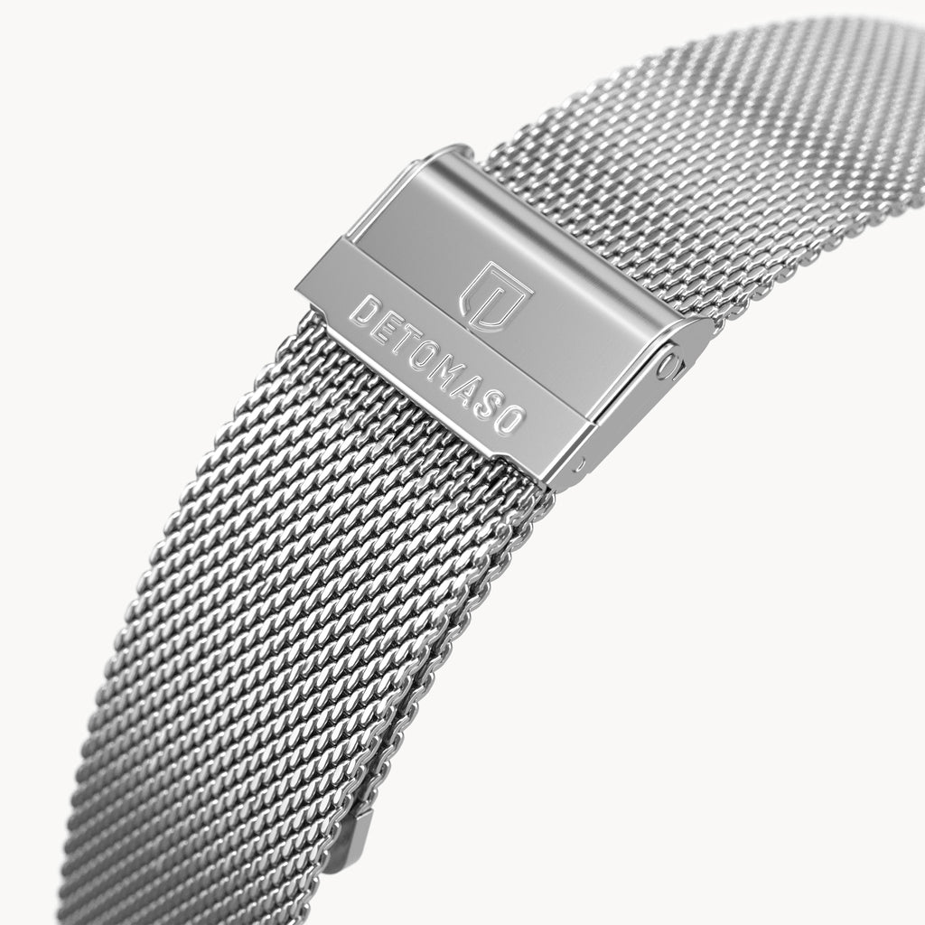 MILANESE STRAP SILVER BRUSHED - Silber matt gebür - - Detomaso Watches