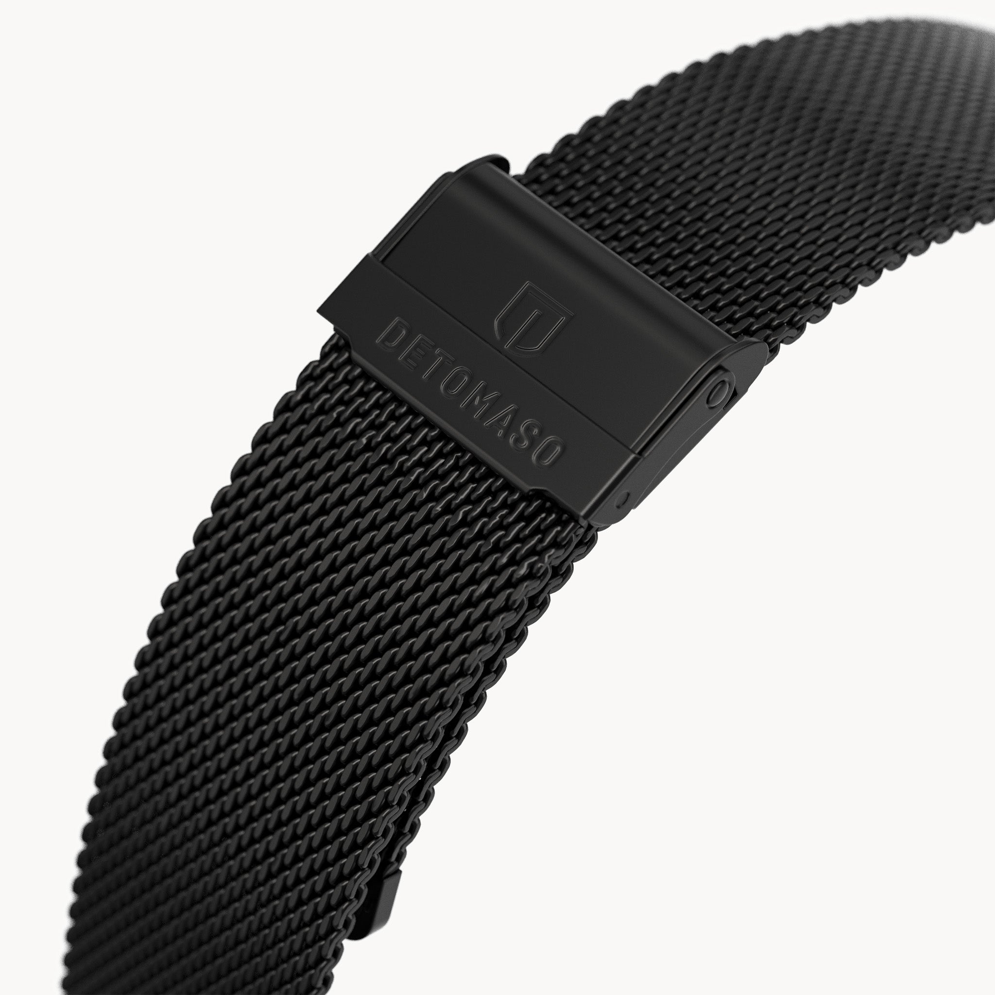 MILANESE STRAP BLACK SANDBLASTED - Schwarz matt - - Detomaso Watches