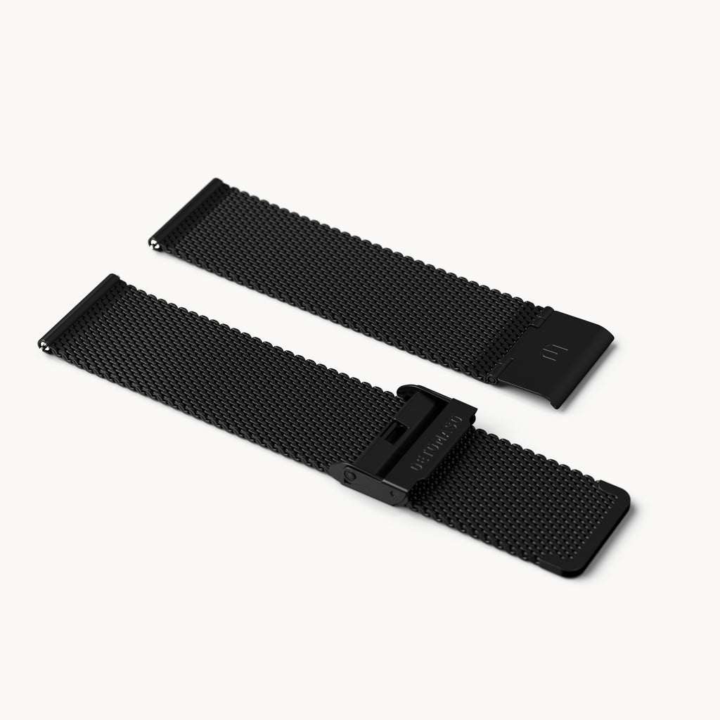 MILANESE STRAP BLACK SANDBLASTED - Schwarz matt - - Detomaso Watches