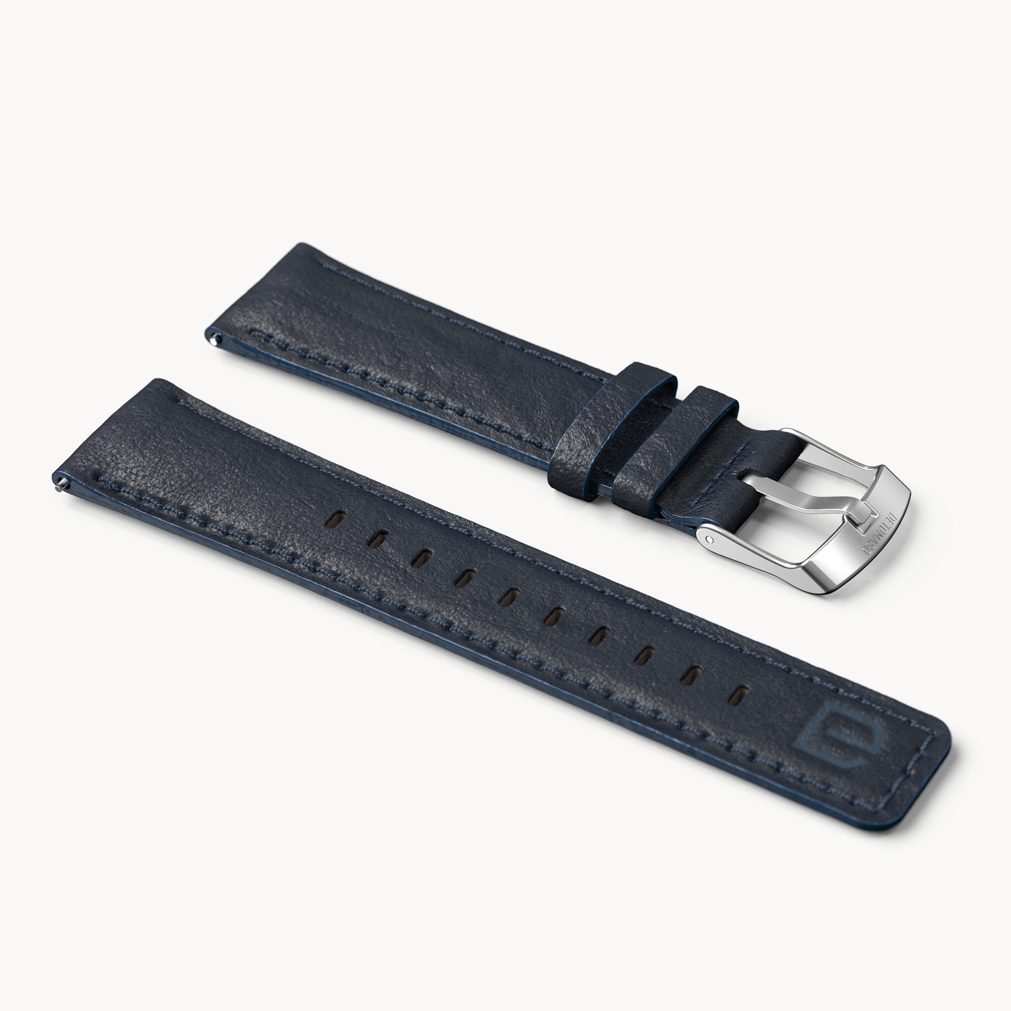 LEATHER STRAP DARK BLUE CLASSIC - Silber matt geb - - Detomaso Watches