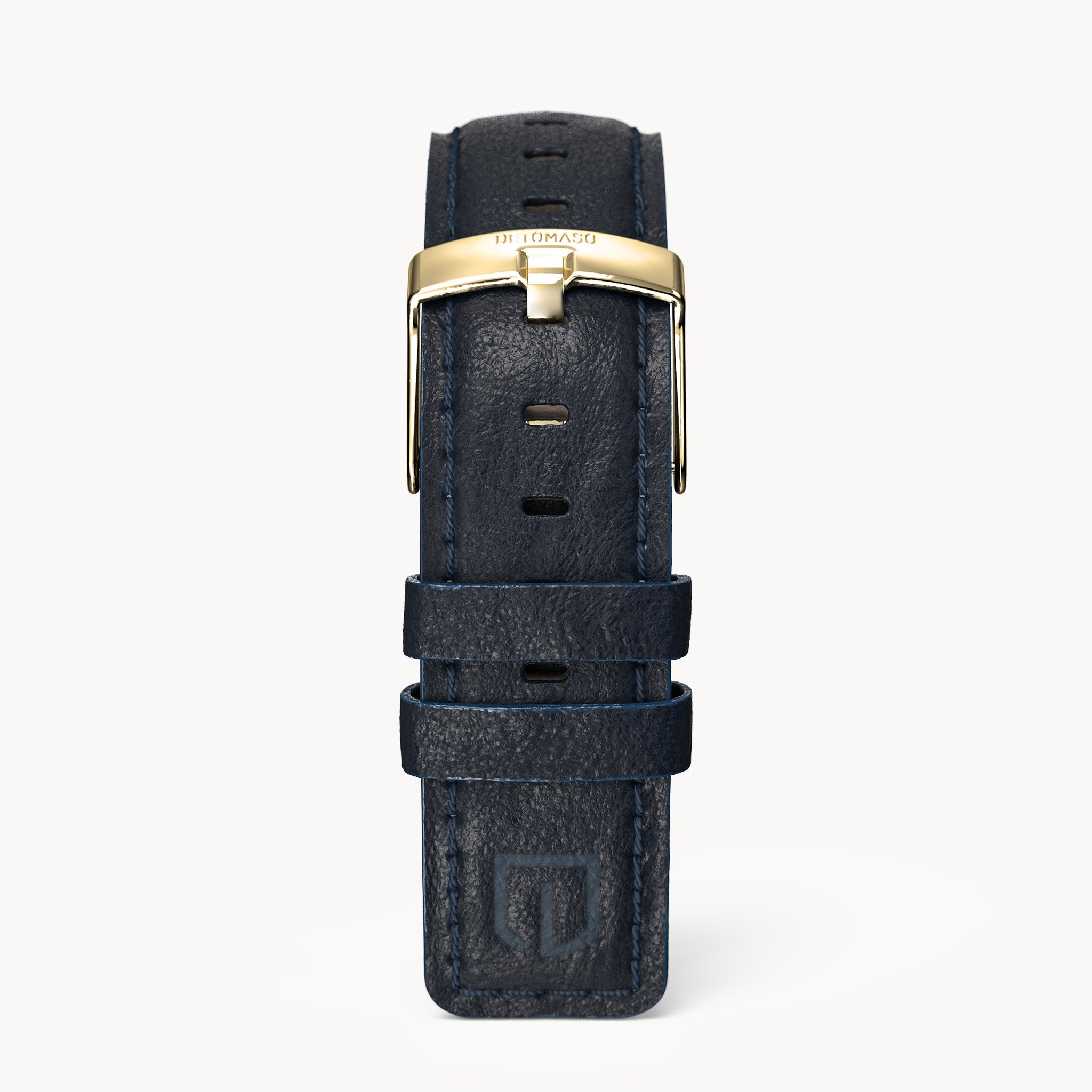 LEATHER STRAP DARK BLUE CLASSIC - Gold glänzend - - Detomaso Watches