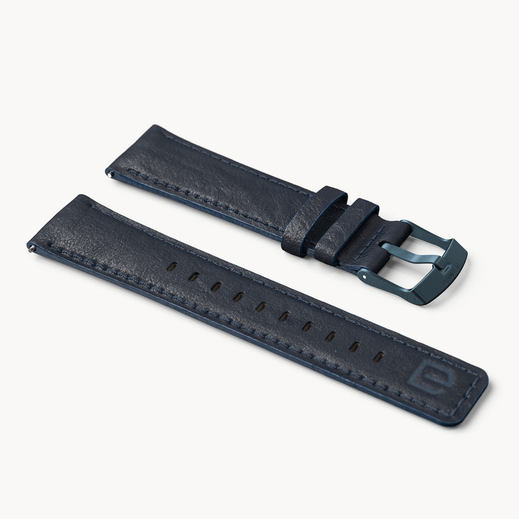 LEATHER STRAP DARK BLUE CLASSIC - Dunkelblau matt - - Detomaso Watches