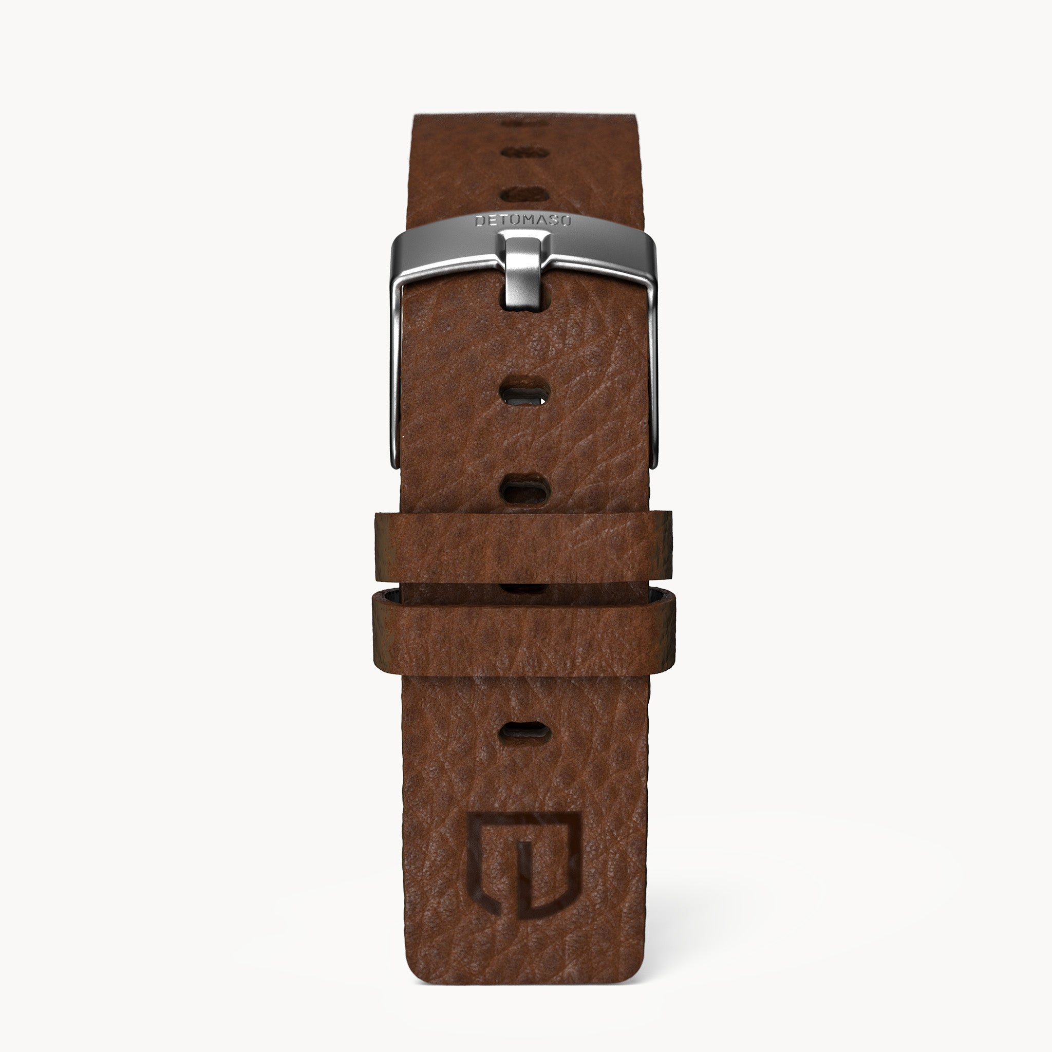 LEATHER STRAP VINTAGE DARK BROWN - Grau matt - - Detomaso Watches