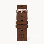LEATHER STRAP VINTAGE DARK BROWN - Rosegold glänz - - Detomaso Watches