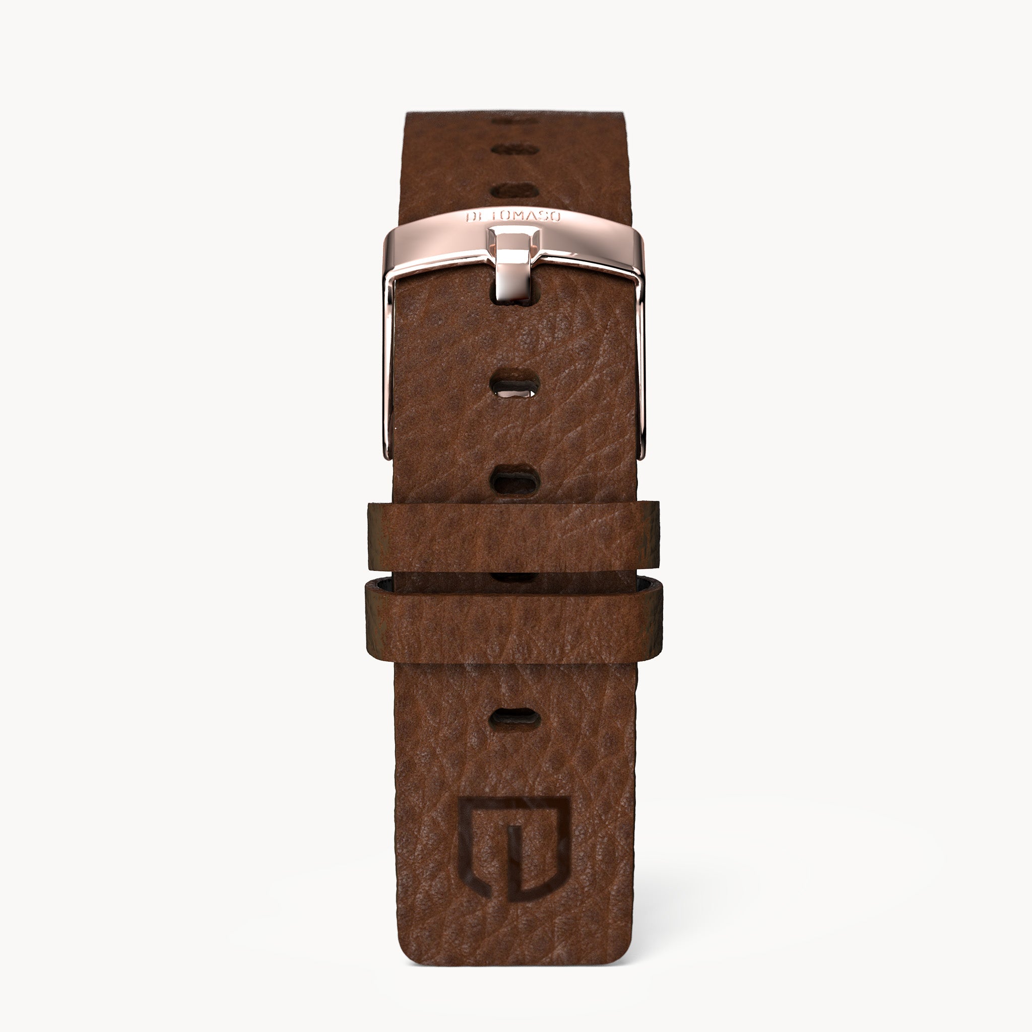 LEATHER STRAP VINTAGE DARK BROWN - Rosegold glänz - - Detomaso Watches