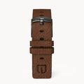 LEATHER STRAP VINTAGE DARK BROWN - Dark Gun matt - - Detomaso Watches