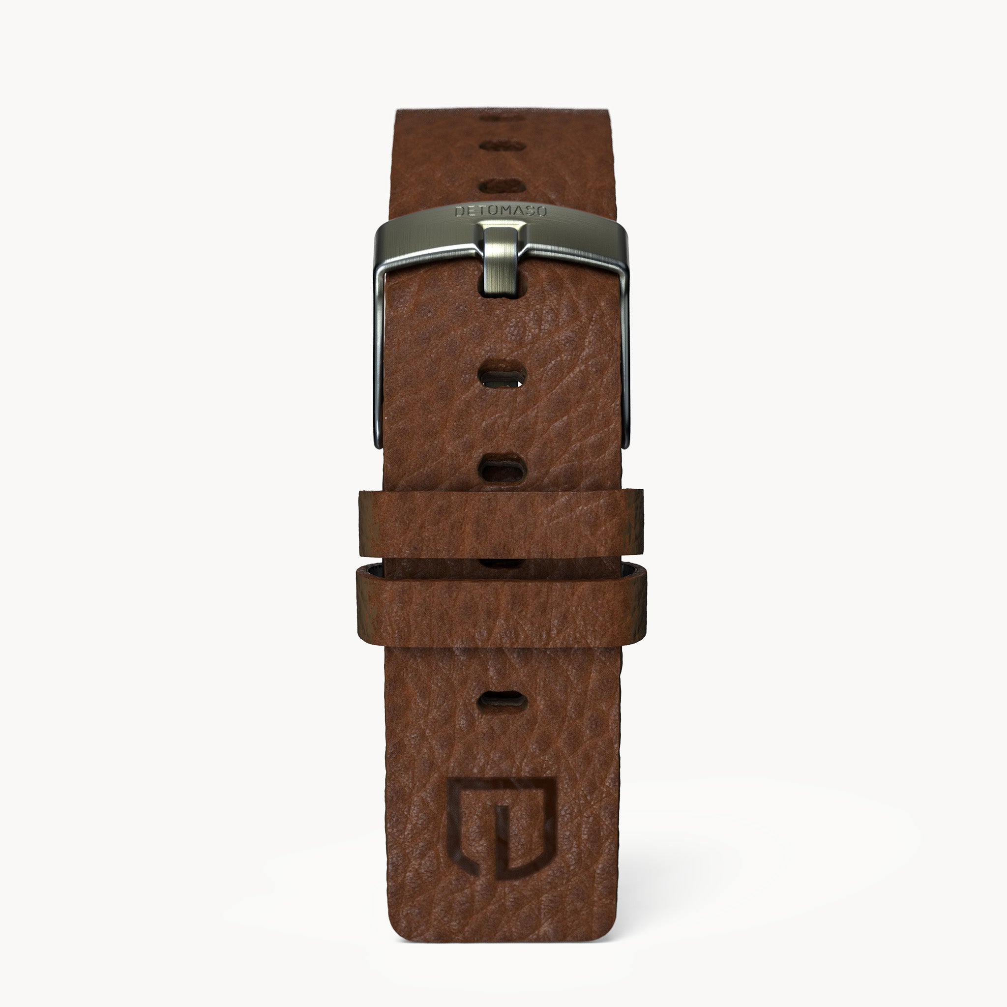 LEATHER STRAP VINTAGE DARK BROWN - Olivgrün matt - - Detomaso Watches