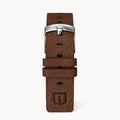 LEATHER STRAP VINTAGE DARK BROWN - Silber glänzen - - Detomaso Watches