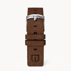 LEATHER STRAP VINTAGE DARK BROWN - Silber glänzen - - Detomaso Watches