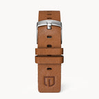 LEATHER STRAP VINTAGE BROWN - Silber matt - - Detomaso Watches