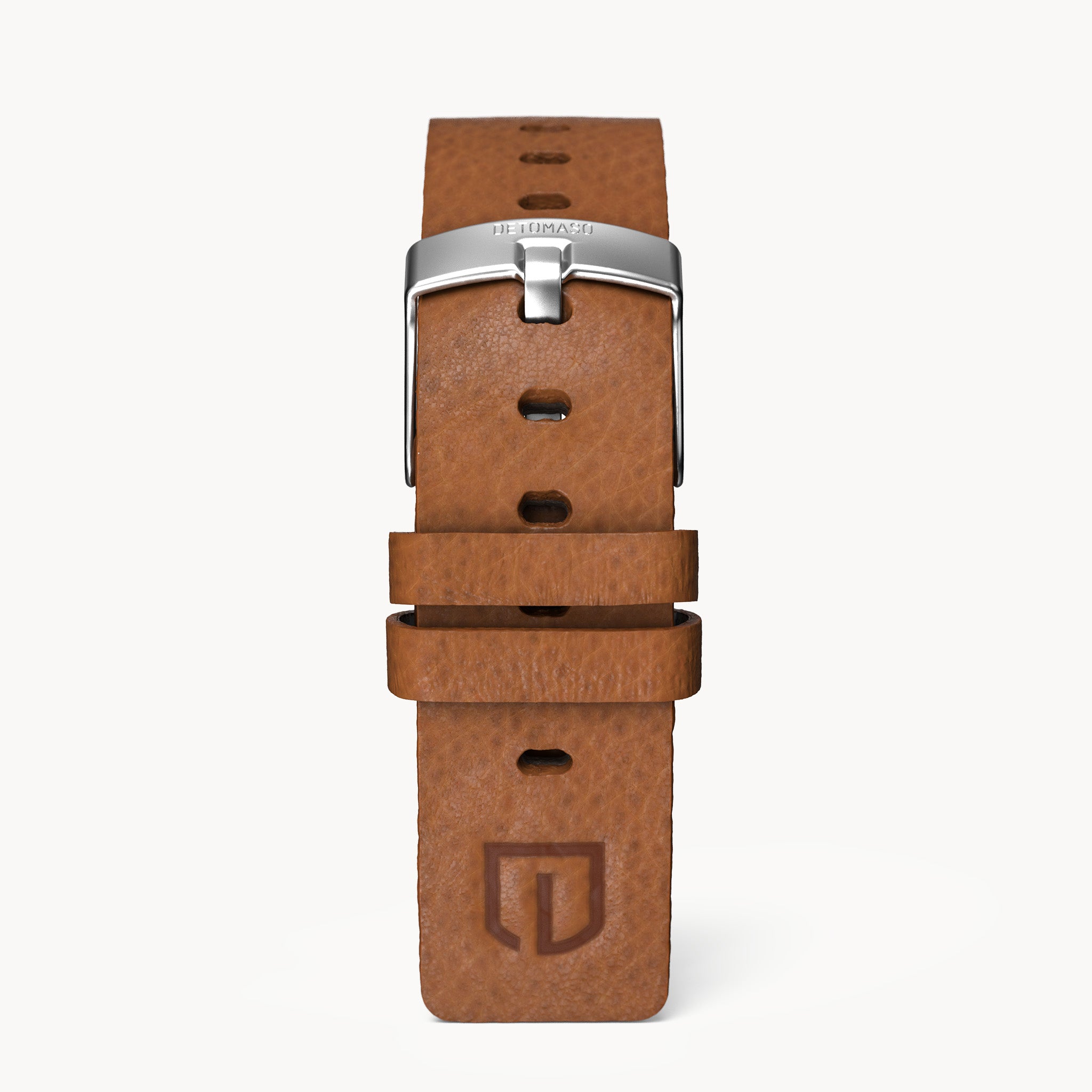 LEATHER STRAP VINTAGE BROWN - Silber matt - - Detomaso Watches