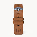 LEATHER STRAP VINTAGE BROWN - Blau matt - - Detomaso Watches
