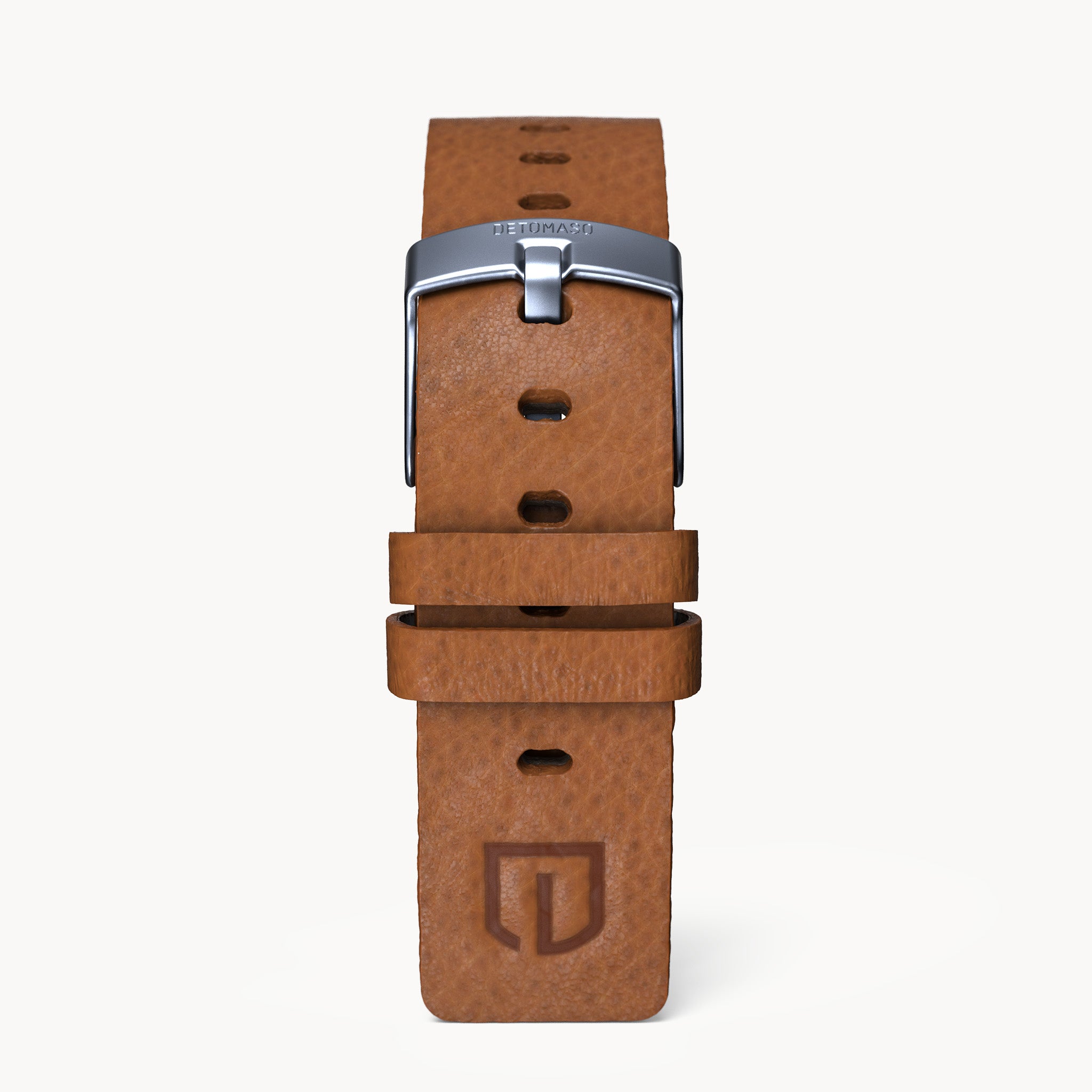 LEATHER STRAP VINTAGE BROWN - Blau matt - - Detomaso Watches