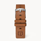 LEATHER STRAP VINTAGE BROWN - Silber matt gebürst - - Detomaso Watches