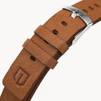 LEATHER STRAP VINTAGE BROWN - Silber matt gebürst - - Detomaso Watches