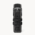 LEATHER STRAP ECRU BLACK - Grau matt - - Detomaso Watches