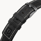 LEATHER STRAP ECRU BLACK - Grau matt - - Detomaso Watches