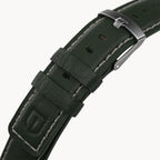 LEATHER STRAP GREEN ECRU - Grau matt - - Detomaso Watches