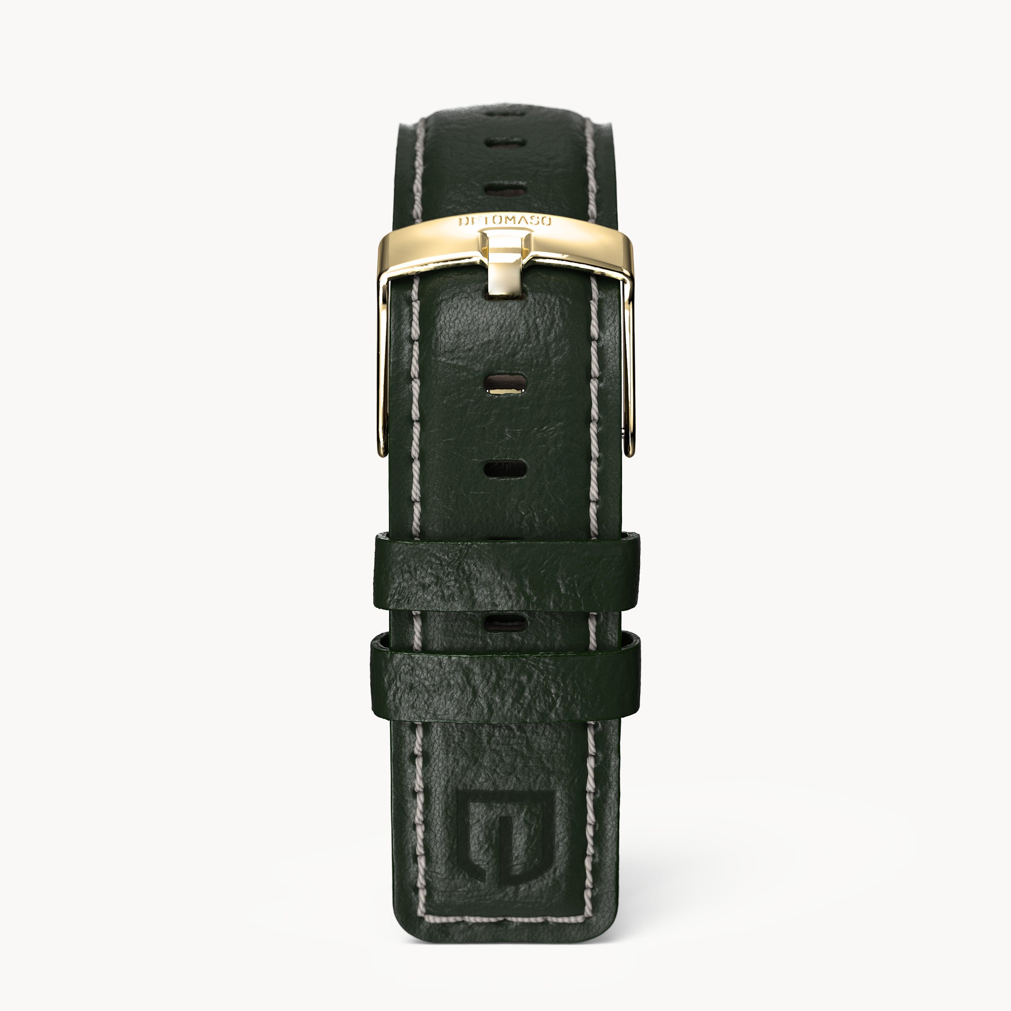 LEATHER STRAP GREEN ECRU - Gold glänzend - - Detomaso Watches