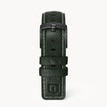 LEATHER STRAP GREEN ECRU - Schwarz matt gebürstet - - Detomaso Watches