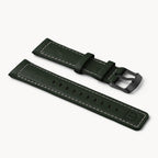 LEATHER STRAP GREEN ECRU - Schwarz matt gebürstet - - Detomaso Watches