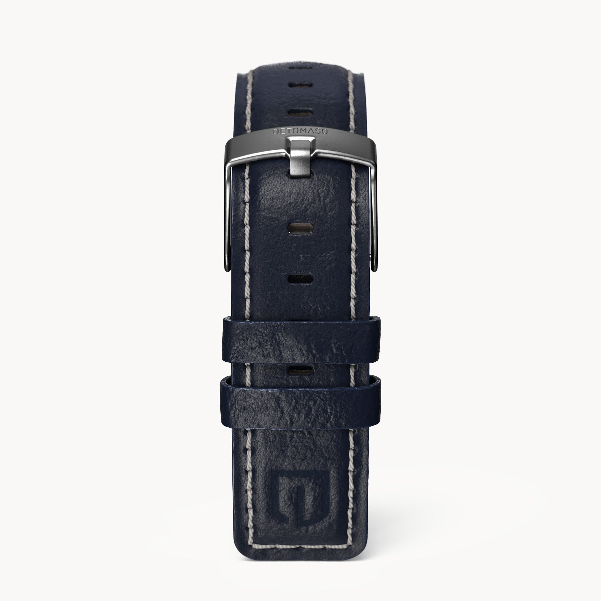 LEATHER STRAP BRIGHT BLUE ECRU - Grau matt - - Detomaso Watches