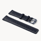 LEATHER STRAP BRIGHT BLUE ECRU - Blau matt - - Detomaso Watches