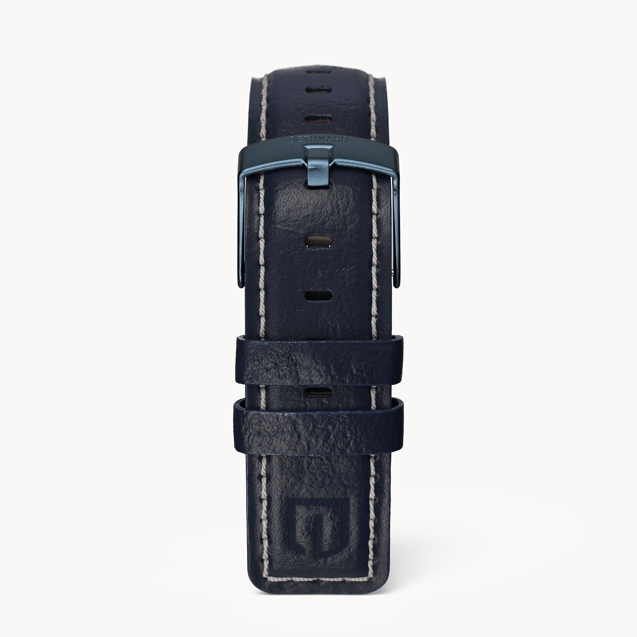 LEATHER STRAP BRIGHT BLUE ECRU - Dunkelblau matt - - Detomaso Watches