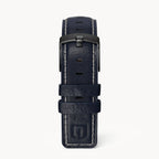 LEATHER STRAP BRIGHT BLUE ECRU - Schwarz matt geb - - Detomaso Watches