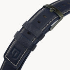 LEATHER STRAP BRIGHT BLUE ECRU - Olivgrün matt ge - - Detomaso Watches