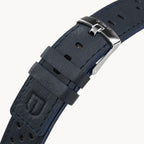 LEATHER STRAP RACING BLUE - Silber glänzend - - Detomaso Watches