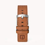 LEATHER STRAP RACING BROWN - Silber matt - - Detomaso Watches