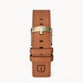 LEATHER STRAP RACING BROWN - Gold glänzend - - Detomaso Watches