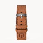 LEATHER STRAP RACING BROWN - Silber glänzend - - Detomaso Watches