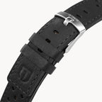 LEATHER STRAP RACING BLACK - Silber matt - - Detomaso Watches