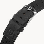 LEATHER STRAP RACING BLACK - Silber glänzend - - Detomaso Watches