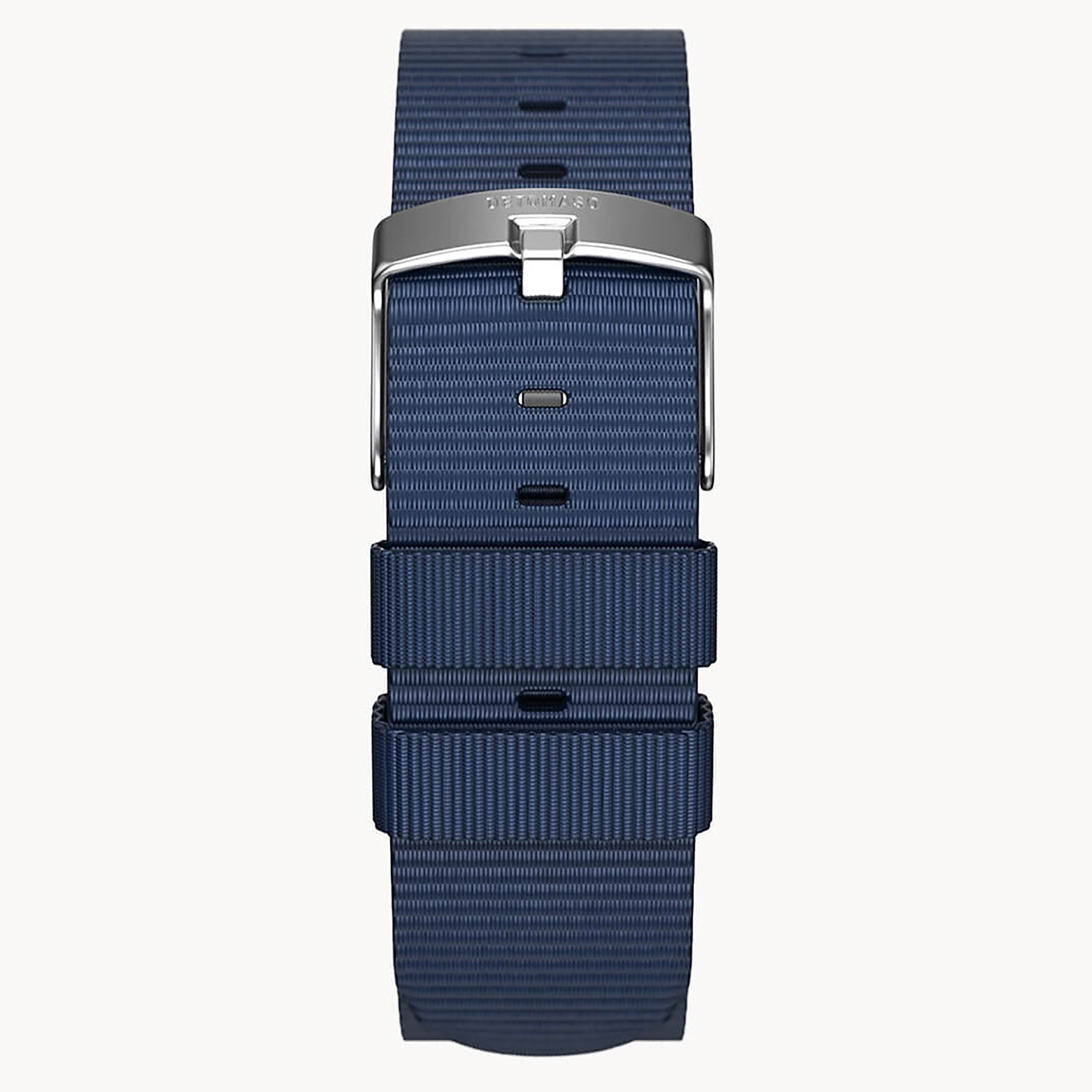 #TIDE OCEAN MATERIAL® STRAP DARK BLUE - Silber ma - - Detomaso Watches