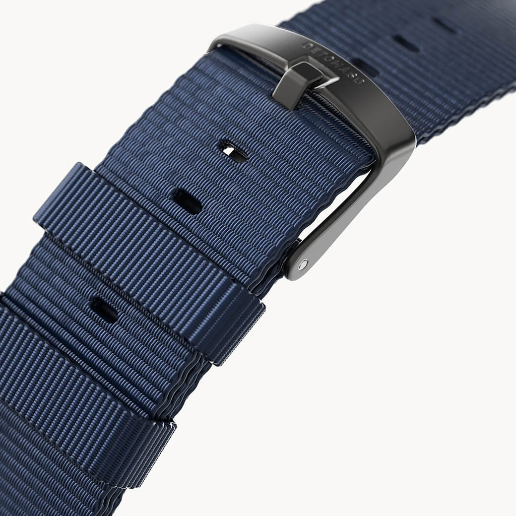 #TIDE OCEAN MATERIAL® STRAP DARK BLUE - Grau matt - - Detomaso Watches