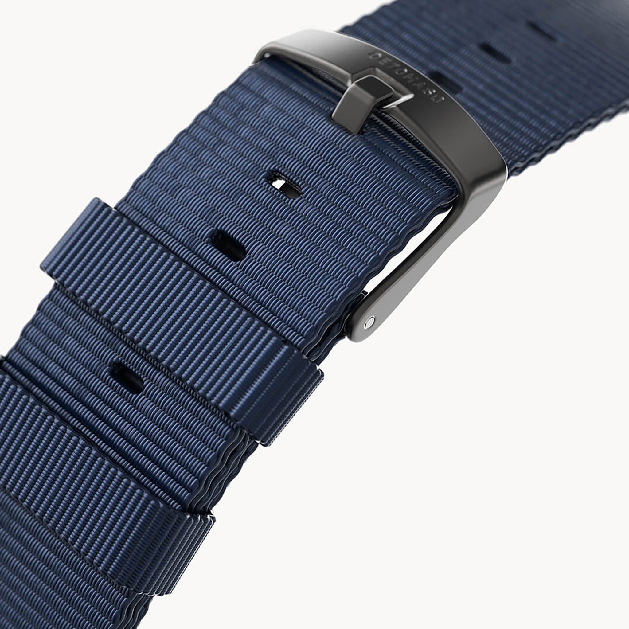 #TIDE OCEAN MATERIAL® STRAP DARK BLUE - Grau matt - - Detomaso Watches