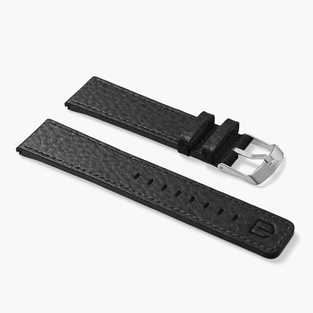 LEATHER STRAP ELBAMAT ST. VENERE NERO - Silber ma - - Detomaso Watches